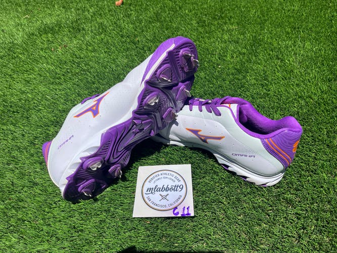 Mizuno Dominant IC Mid Metal Baseball Cleats - Clemson Tigers Team Issue Omaha Edition - Size 11.5