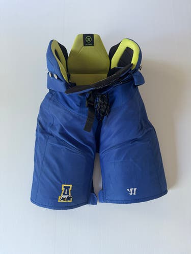 Used Senior Medium Warrior Alpha Pro Stock Hockey Pants - Blue