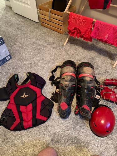 Black/Red All Star System 7 Axis Catcher's Set (Used)