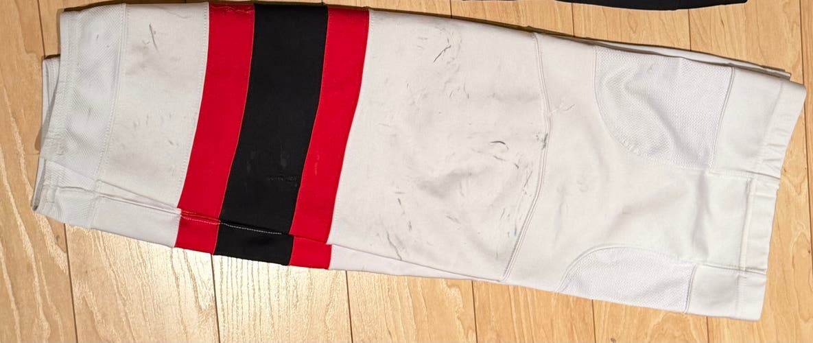 White Senior Large CCM Edge Socks Pro Stock (Used)
