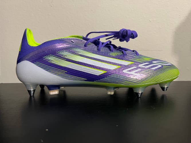adidas F50 Elite SG Soccer Cleats Men's Size 9 JH7633 Purple / White / Lemon