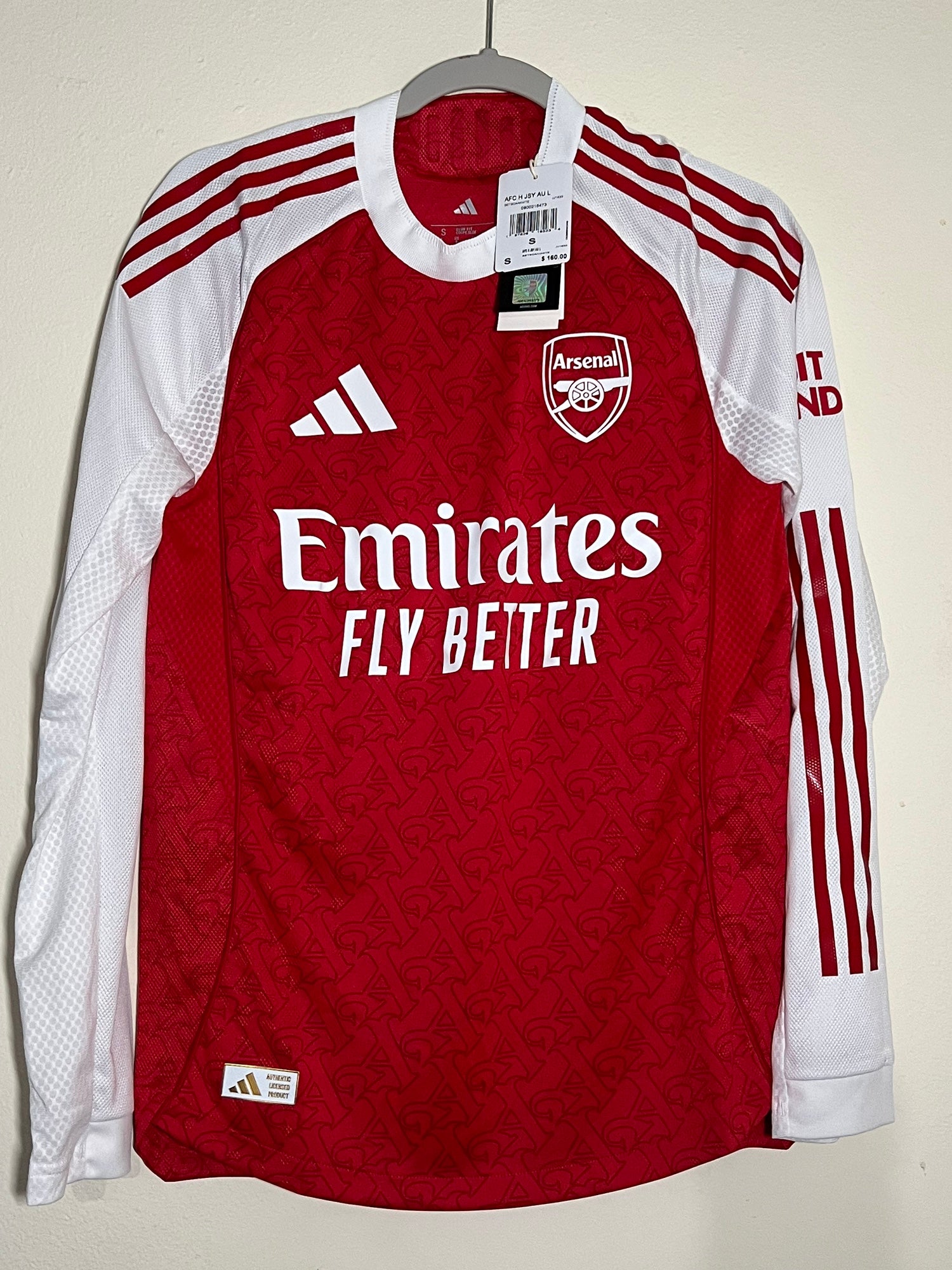 adidas Arsenal 25/26 Long Sleeve Home Authentic Jersey Men Size