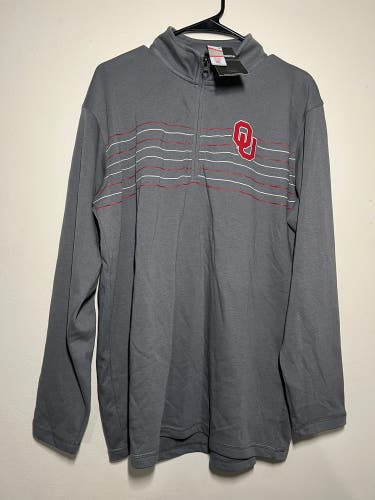 Oklahoma Sooners Quarter Zip Jacket Men's Size Large Captivating Apparel NWT