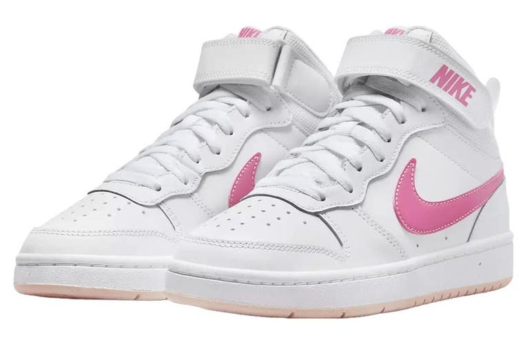 Nike Court Borough Mid 2 CD7782-116 Sneakers Kids 6.5 White Leather Shoes TF4361