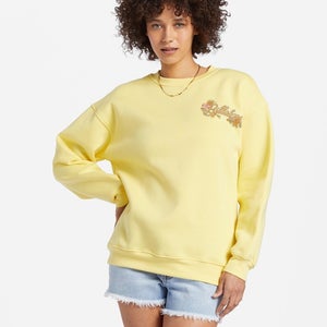 Billabong Best of Times Sweatshirt Women's M Yellow Relaxed Fit Pullover GBO108