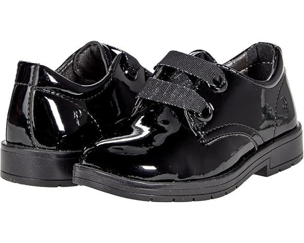 Primigi Paris Oxford Kids 2 Black Patent Leather Round Toe Dress Shoes JOBB1636