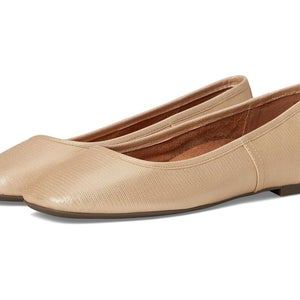 Vionic Orinda Ballet Flats Women's 9.5 Gold Leather Slip On Square Toe ZOGG1842