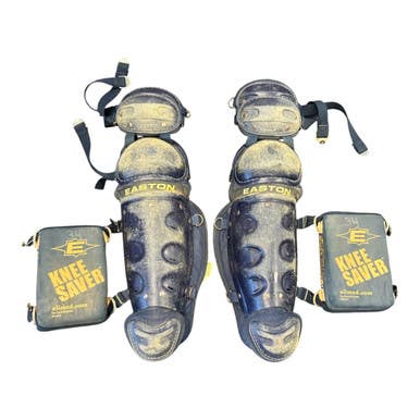 Used Easton Shin Guards Catchers Leg Guards Navy Blue Junior 11450-s000522588