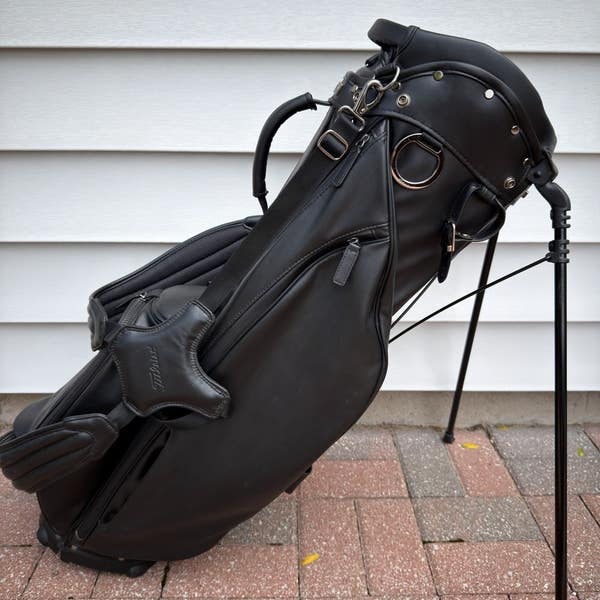 4way Bag／black leather Titleist Links Legend Stand Carry Golf Bag Black Synthetic Leather