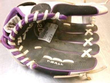 Used Wilson A200 Rh Throw Fastpitch Gloves White 10" 11339-s000203024