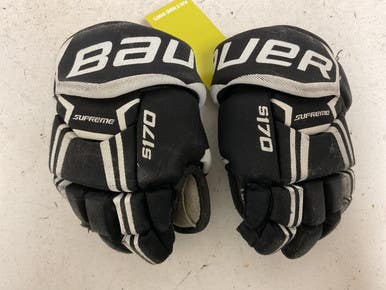 Used Bauer Supreme S170 Youth Gloves Black And White 8" 11855-s000205144