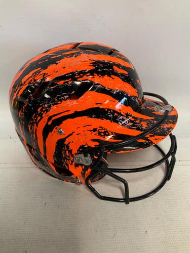 Used Schutt Orange Camo Batting Helmet W Mask Orange Sm 11823-s000039850