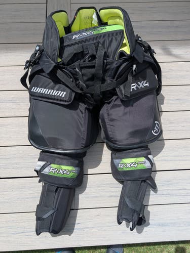 Senior Small 2024 Warrior RX4 Pro+ Hockey Goalie Pants - with knee pads and suspenders