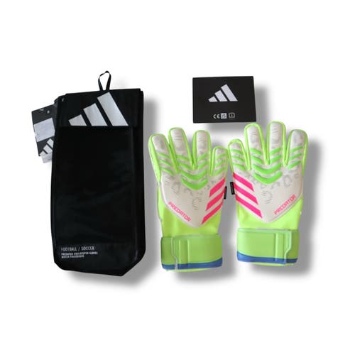 Medium Adidas Goalie Gloves (New) Size 8 Predator Match Fingersave Soccer Goalkeeper Gloves JH3803