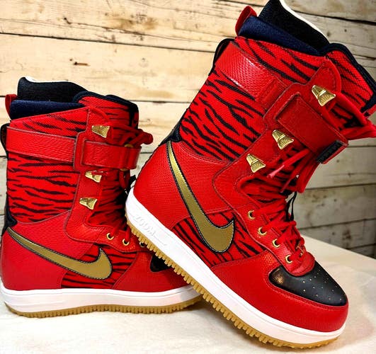 Nike ZF-1 Zoom Force 1 Tiger Print Snowboard Boots Mens 7.5 334841-671
