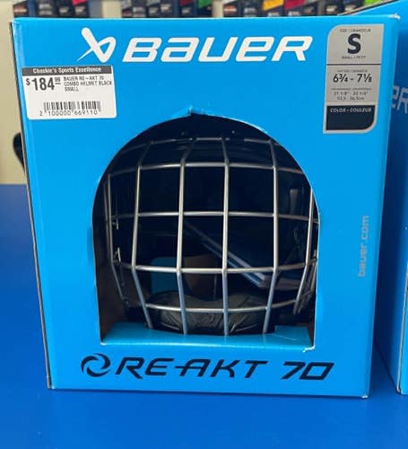 NEW! Bauer RE-AKT 70 Hockey Helmet Combo (Senior Small)