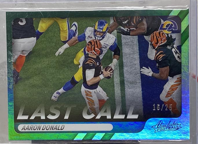 Aaron Donald Rams 2022 Absolute Last Call  /25 LC-16 Green Parallel