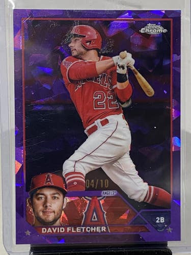 David Fletcher Purple 2021 Topps Chrome Sapphire 04/10 #636 Angels