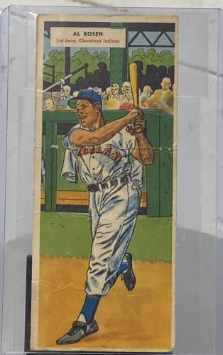 Al Rosen Cleveland Indians 1954 Topps Chuck Diering Double Baseball Header Strip