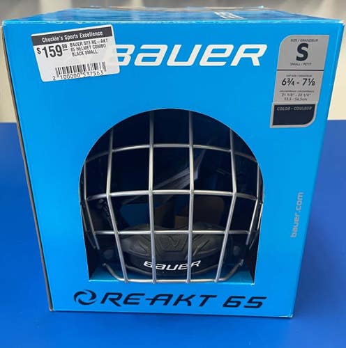 NEW! Bauer RE-AKT 65 Hockey Helmet Combo (Senior Small)