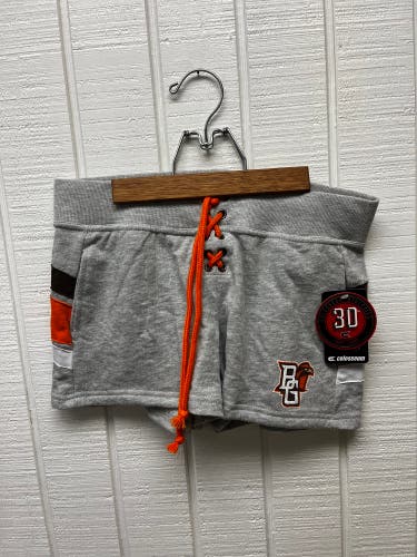 NWT Bowling Green Falcons Women’s Small Colosseum Shorts Gray 2” Inseam Lace Up