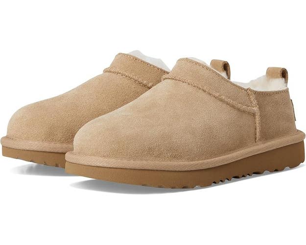 UGG Classic Micro 1174410K-SAN Slipper Kids Sand Suede Faux Fur Slip On GUG173