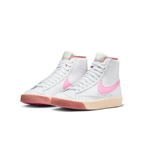 Nike Blazer Mid '77 GS DZ2900-100 Sneakers Kids White Pink Lifestyle Shoes HTAT1