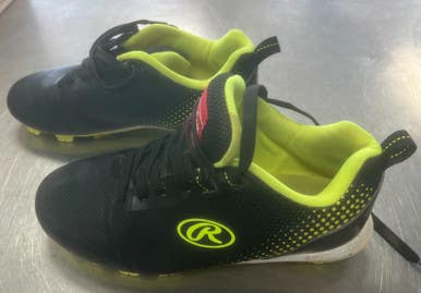 Used Rawlings Cleat Bb Sb Cleats Black Junior 01.5 11497-c000158693