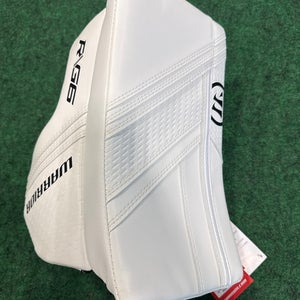 White Intermediate Warrior Ritual G6 E+ Goalie Blocker Regular (New)