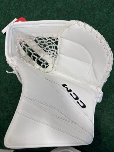 White Senior CCM Axis F9 Goalie Glove Regular (New)
