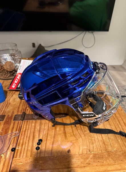 Large CCM Super Tacks X Helmet - Metallic Blue