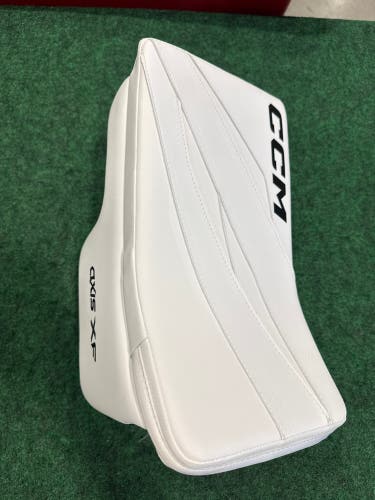White Senior CCM Axis XF Goalie Blocker Regular (New)