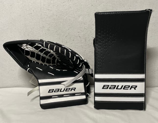 NEW Bauer GSX Glove and Blocker set, Intermediate, Black/White