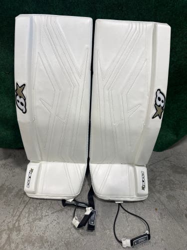 White Intermediate Brian's Iconik X Goalie Leg Pads (New) | 30"+1"