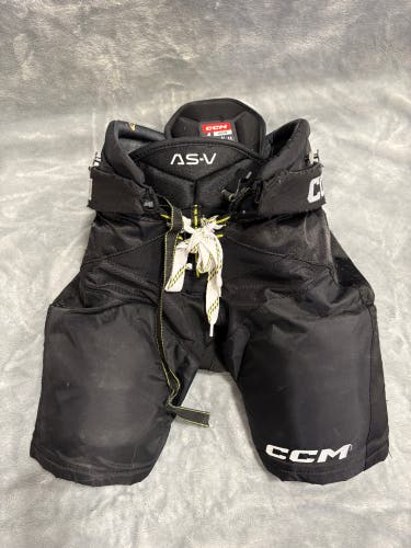 Black Junior Medium CCM Tacks AS-V Hockey Pants (Used)