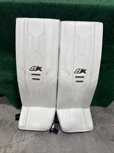 White Intermediate Brian's Optik X3 Goalie Leg Pads (New) | 31"+1"