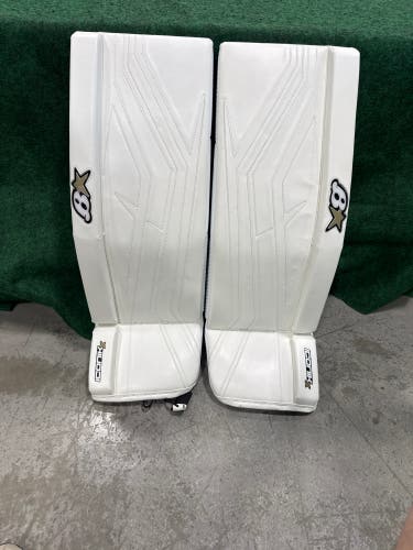 White Senior Brian's Iconik X Goalie Leg Pads (New) | 35"+1"
