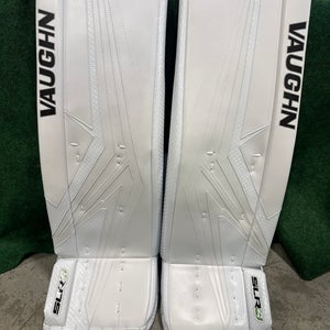 White Senior Vaughn SLR4 Pro Goalie Leg Pads (New) | 35"+2"