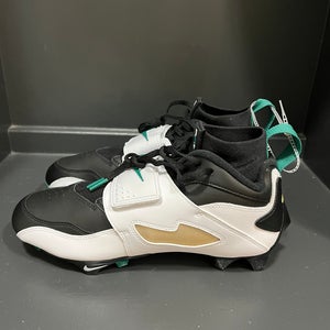 Nike Diamond Turf 93 TD Football Cleat NWOB Wh/Blk/Mystic Grn HF5298-102 Sz 10 Deion Sanders