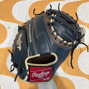 Black Rawlings Heart of the Hide RH Catcher's Baseball Glove 33" (Used)