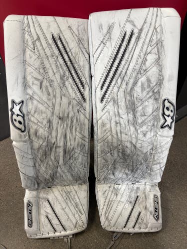 White 34+1" Senior Brian's Gnetik V Goalie Leg Pads (Used)