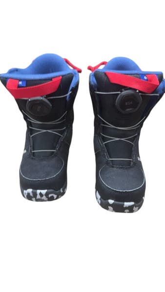 Burton Grom BOA Kids Snowboard Boots Black/Blue Good Condition