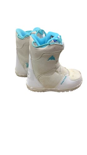 Burton Grom BOA Girls Snowboard Boots White/Blue Size 3