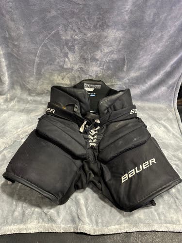 Black Senior Small Bauer Pro Hockey Goalie Pants (Used)