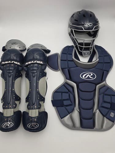 Rawlings Renegade 2.0 Catcher’s Gear Set Intermediate Ages 12-15 Navy Open Box (New)