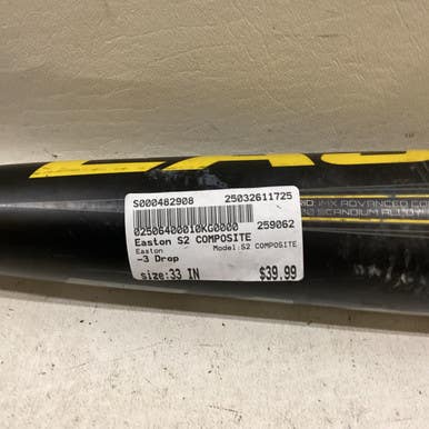 Used Easton S2 Composite Bb Sb High School -3 Bat 33" 11725-s000482908