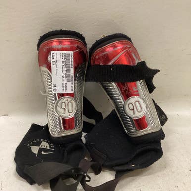 Used Nike Soccer Shin Guards Youth Red And Chrome Youth 11725-s000486169