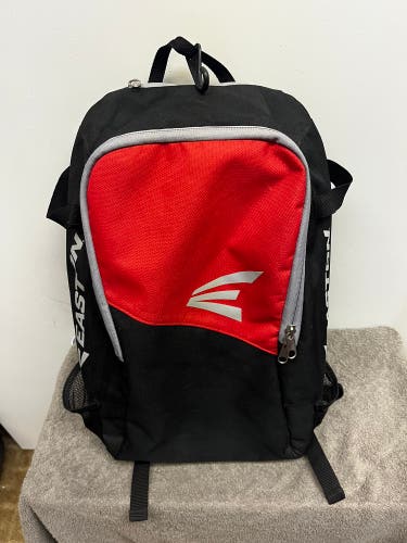 Easton Game Ready Baseball Softball Backpack Black Red Player Equipment Bag