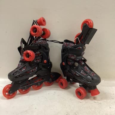 Used Rollerderby Conversion 3-6 Junior Rec Fitness Skates Red Adjustable 11725-s000481537
