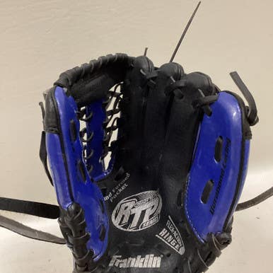 Used Franklin 4612-9.5 Rht Bb Sb Glove T-ball White Black Royal 9 1 2" 11725-s000474585